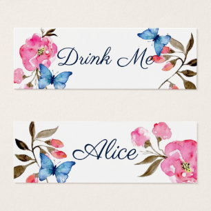 Gift Tags Customise 'Drink Me' Floral Butterfly