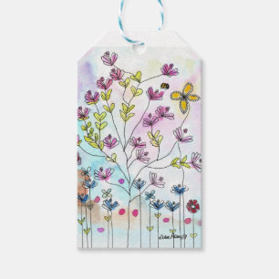 Gift Tags Watercolor Flowers Art Print