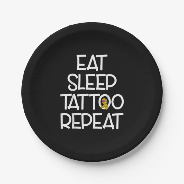 Gift Tattoo Artist Funny Saying Tattooed Paper Plate (Front)