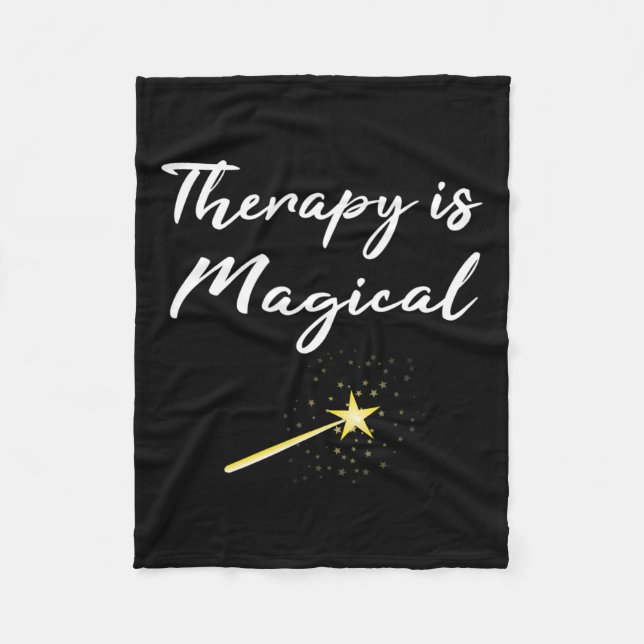 Gift Therapy Is Magical Mental Health Professional Fleece Blanket (Front)