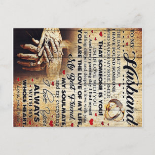 Gift To My Husband, Love Quotes Letter Announcement Postcard