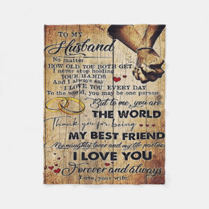 Gift To My Husband, Love Quotes Letter Fleece Blanket