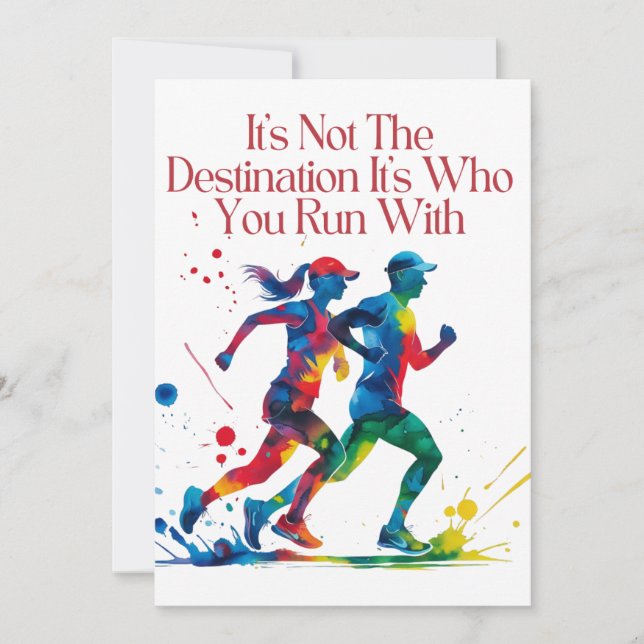Gift Valentine’s Day for Fitness, Couple Running Holiday Card (Front)