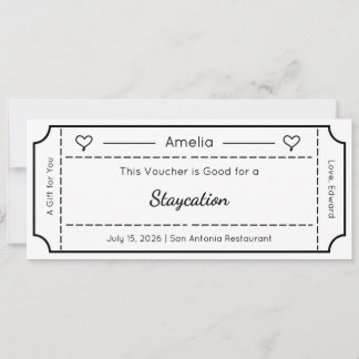 Gift Voucher, Custom Gift Ticket Card