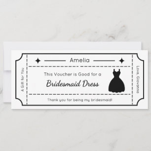Gift Voucher, Custom Gift Ticket Card, Bridal Invitation