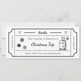Gift Voucher, Custom Gift Ticket Card, Christmas Invitation