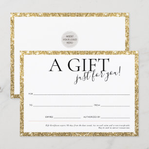 GIFT VOUCHER elegant chic business gold glitter Invitation