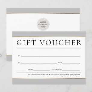 GIFT VOUCHER modern elegant business neutral grey Invitation