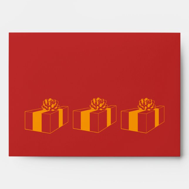 gift with gold bow contempory graphic design envelopes (Front)