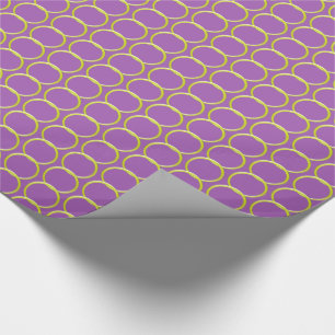 Gift Wrap - Chain Links - Yellow on Purple