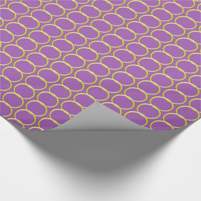 Gift Wrap - Chain Links - Yellow on Purple (Corner)