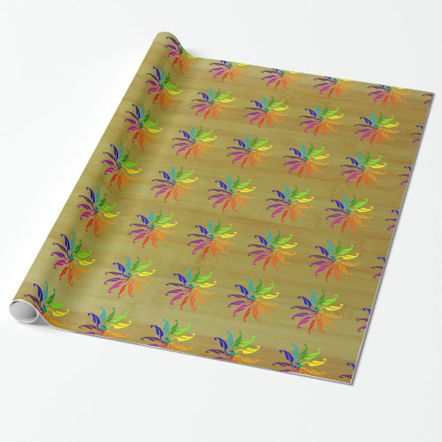 Gift Wrap - Colour Wheel on bamboo (v.2) (Unrolled)