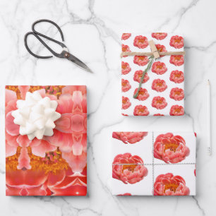Gift Wrap Coral Peonies