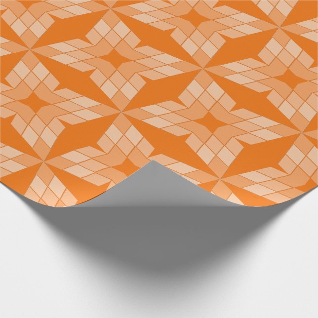 Gift Wrap - Diamond Petals on Orange (Corner)