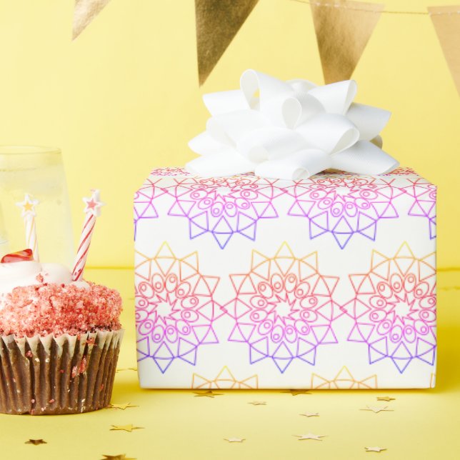 Gift Wrap - Mandala Outline in Pastel Colours (Birthday Party)