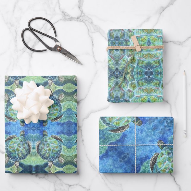 Gift Wrap Paper Sea Turtle #2 (Front)