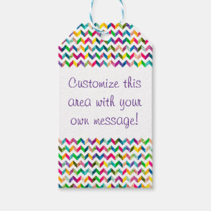 Gift Wrap - Rainbow Chevron Pattern (1) Tags