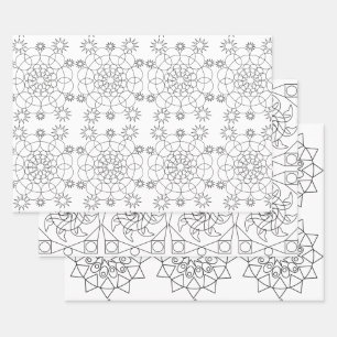 Gift Wrap - Three Mandala Patterns to Color