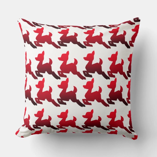 Gift Wrap'd Red & White Square Pillow (Front)