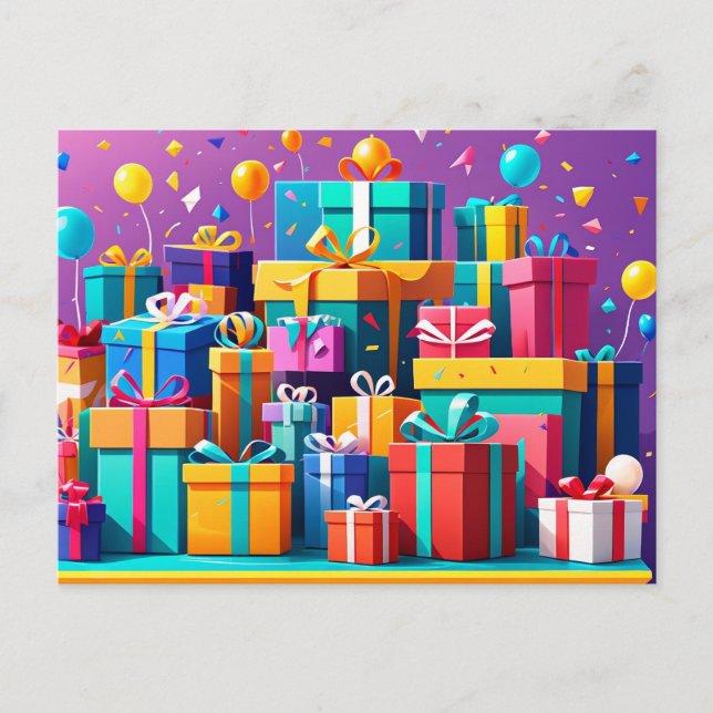 Gift Wrapped Delight Postcard (Front)