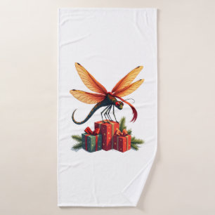 Gift-Wrapped Dragonfly Bath Towel