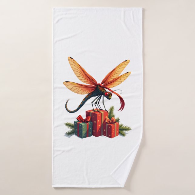 Gift-Wrapped Dragonfly Bath Towel (Bath Towel)