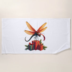 Gift-Wrapped Dragonfly Beach Towel
