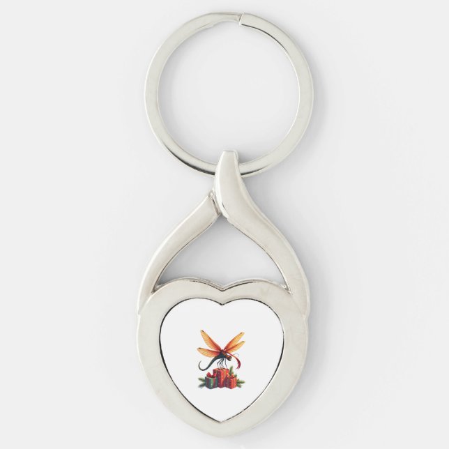 Gift-Wrapped Dragonfly Keychain (Front)