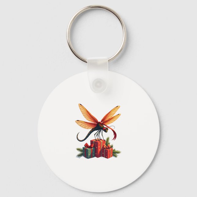 Gift-Wrapped Dragonfly Keychain (Front)