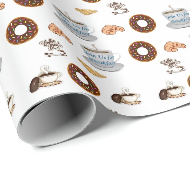 Gift Wrapping Paper Coffee Doughnuts (Roll Corner)