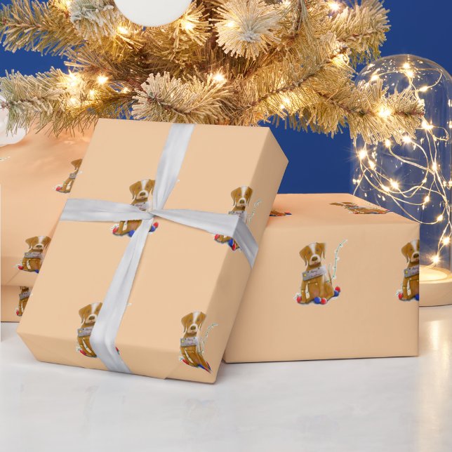 Gift wrapping paper dog (Holidays)