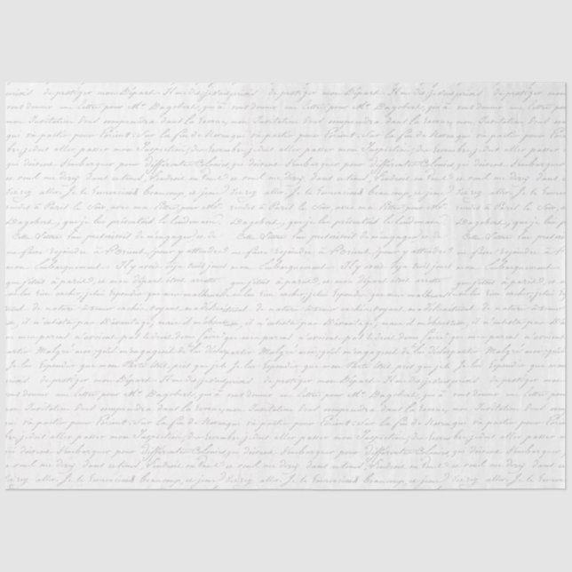 Gift Wrapping Tissue Paper Vintage French Script (Front)