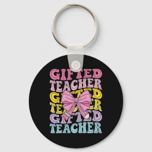 Gifted And Talented Teacher Gt Teacher Squad Back Keychain