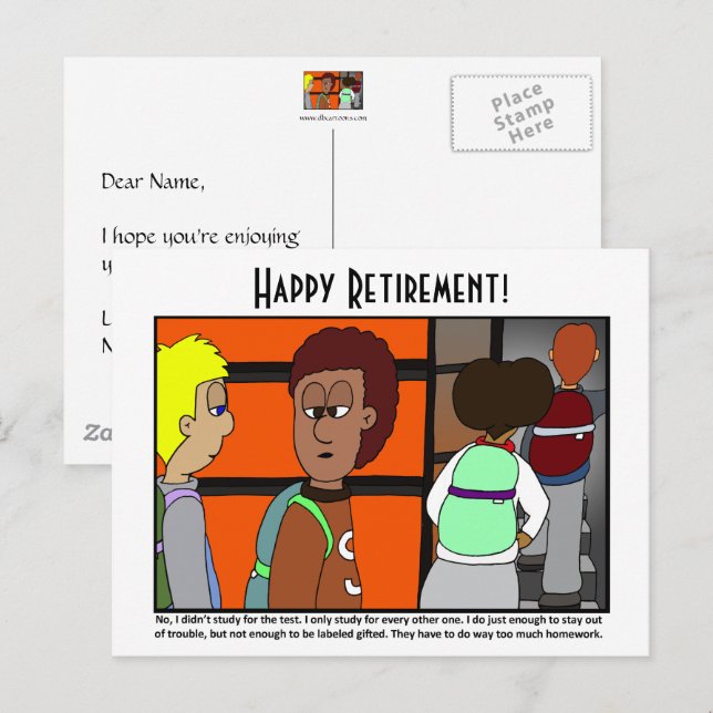 Gifted Kids Cartoon Postcard (Front/Back)