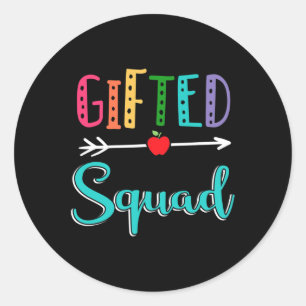 Gifted Squad Teacher Back To School Classic Round Sticker