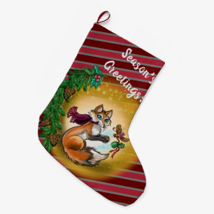 Gifting Fox Holiday Large Christmas Stocking