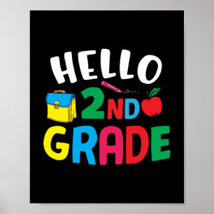 Gifts 2nd Teacher Hello 2nd Grade Poster