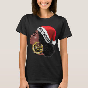 Gifts Afro Diva Merry Christmas Santa Melanin Blac T-Shirt