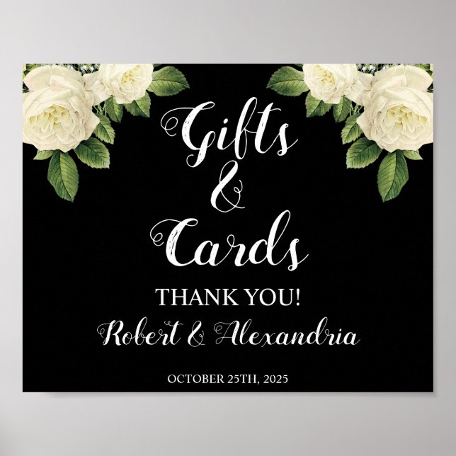Gifts and Cards Sign | Bridal Shower Wedding Sign (Front)