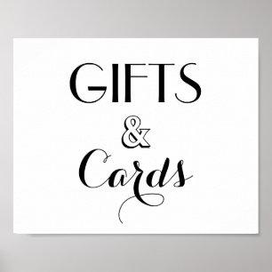 Gifts And Cards Wedding Script Sign