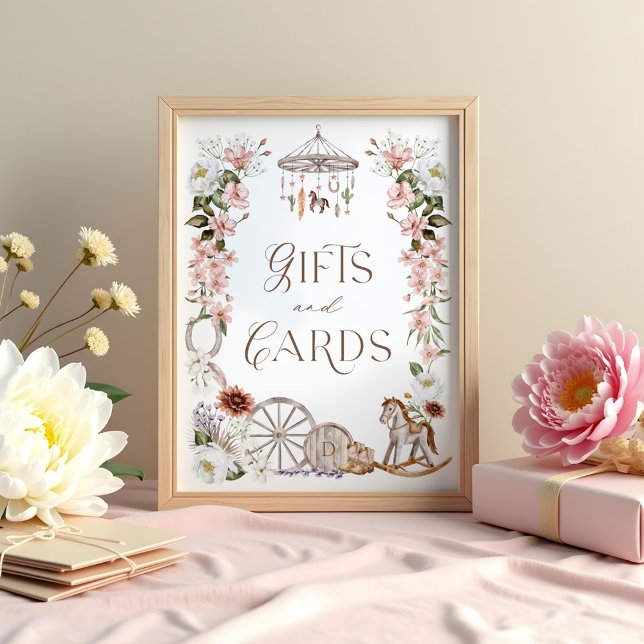 Gifts & Cards Wild Western Floral Baby Shower Poster (Gifts & Cards Wild Western Floral Baby Shower Poster)