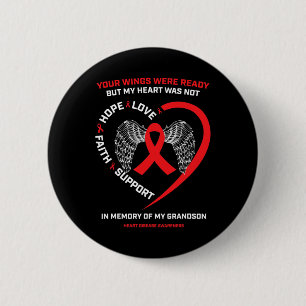 Gifts Clothing In Memory Of Grandson Heart Disease 2 Inch Round Button