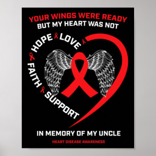 Gifts Clothing In Memory Of My Uncle Heart Disease Poster