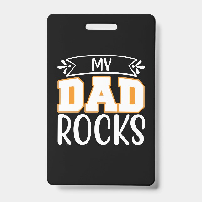 Gifts Dad | My Dad Rocks Badge (Front)
