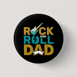 Gifts Dad   Rock And Roll Dad 1 Inch Round Button