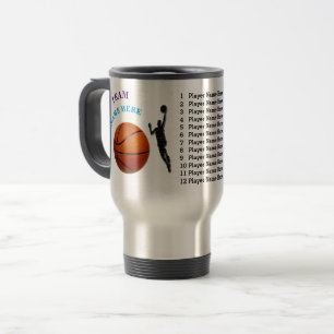 Gifts for Basketball Coach, Your Text, Team Travel Mug