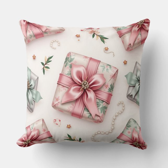 Gifts for Christmas, Author Natasha Us   Throw Pillow (Front)
