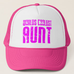 Gifts for Cool Aunts : Pink Worlds Coolest Aunt Trucker Hat
