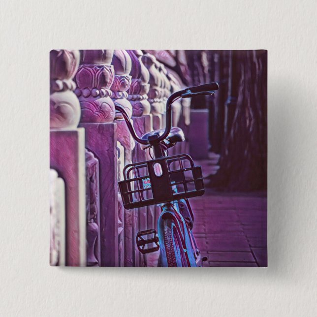 Gifts for cyclists 2 inch square button (Front)