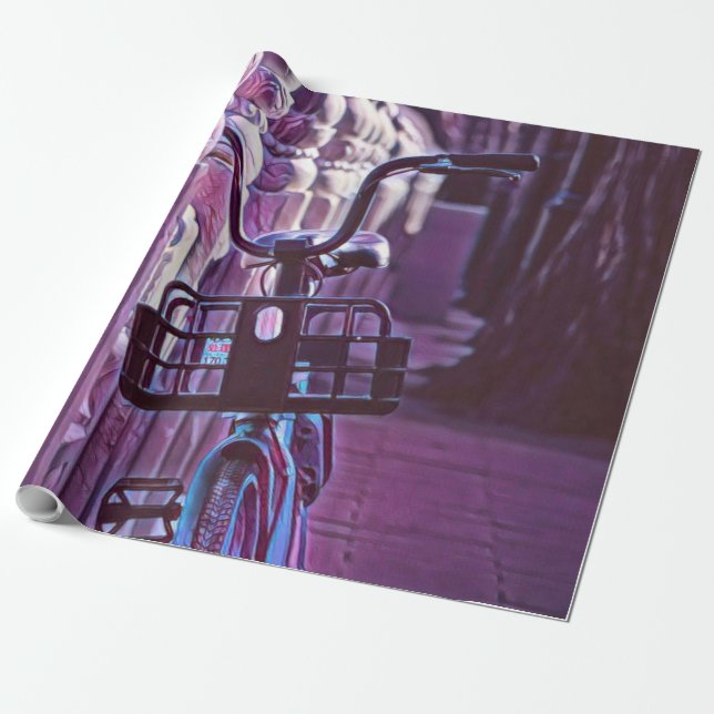 Gifts for cyclists wrapping paper (Unrolled)